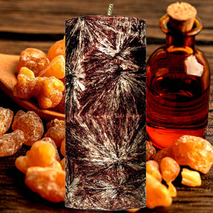 Frankincense & Myrrh Scented Palm Wax Pillar Candle Hand Poured