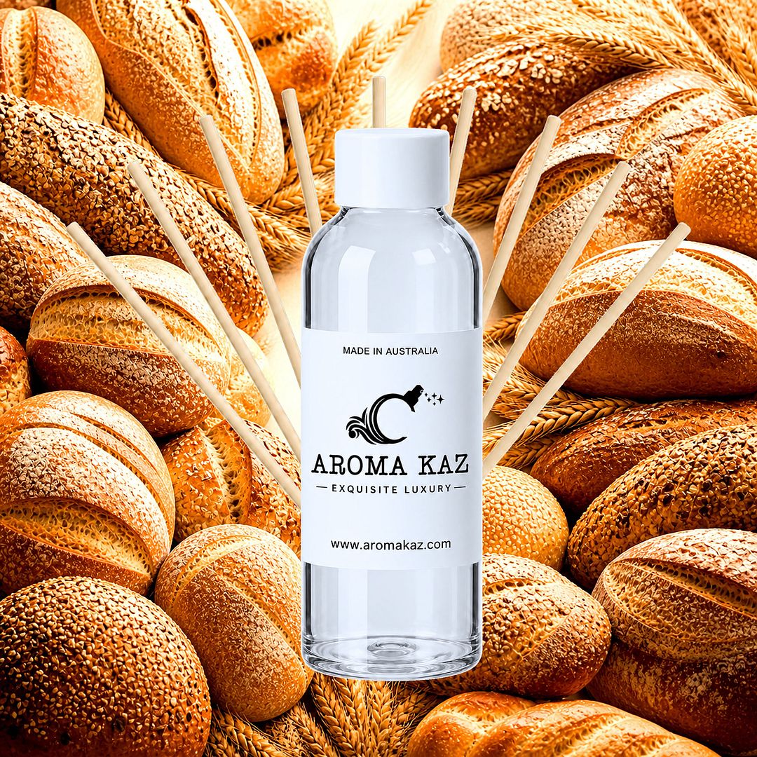 Fresh Bread Diffuser Fragrance Oil Refill – vegan, cruelty-free featuring warm bakery bread aroma, handmade in Australia.