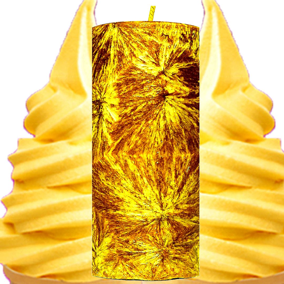Banana Buttercream Scented Palm Wax Pillar Candle Hand Poured