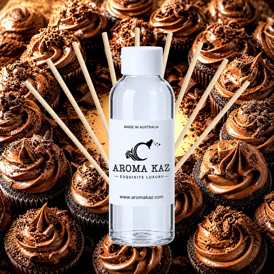 Creamy Chocolate Cupcakes Diffuser Fragrance Oil Refill – vegan, cruelty-free featuring a decadent chocolate cupcake aroma, handmade in Australia.