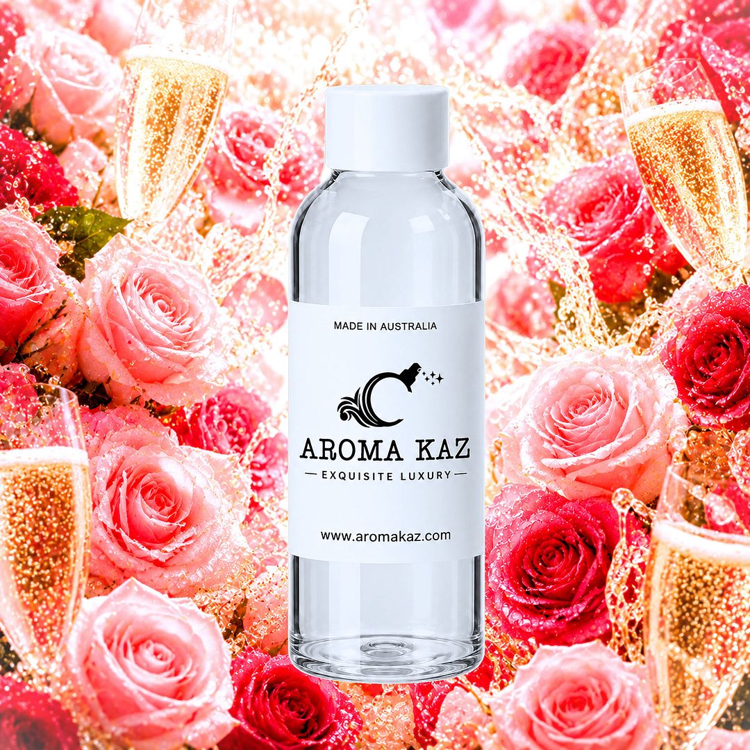 Champagne Roses fragrance oil for candle making, soap making and perfume blending – vegan, cruelty-free featuring sparkling rose floral aroma, handmade in Australia.