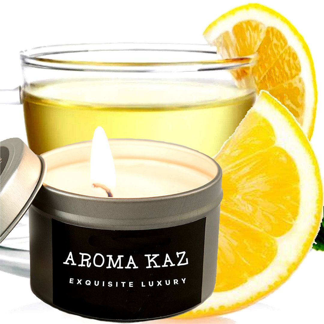 White Tea & Lemon Scented Eco Soy Tin Candles Hand Poured