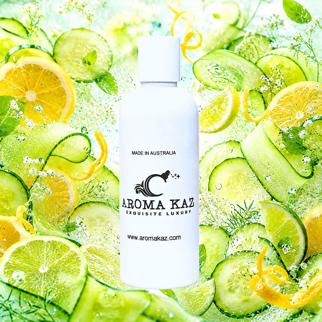 Citrus Cucumber Breeze Body Massage Oil – vegan, cruelty-free refreshing citrus, cucumber, ginger and mint blend, handmade in Australia.