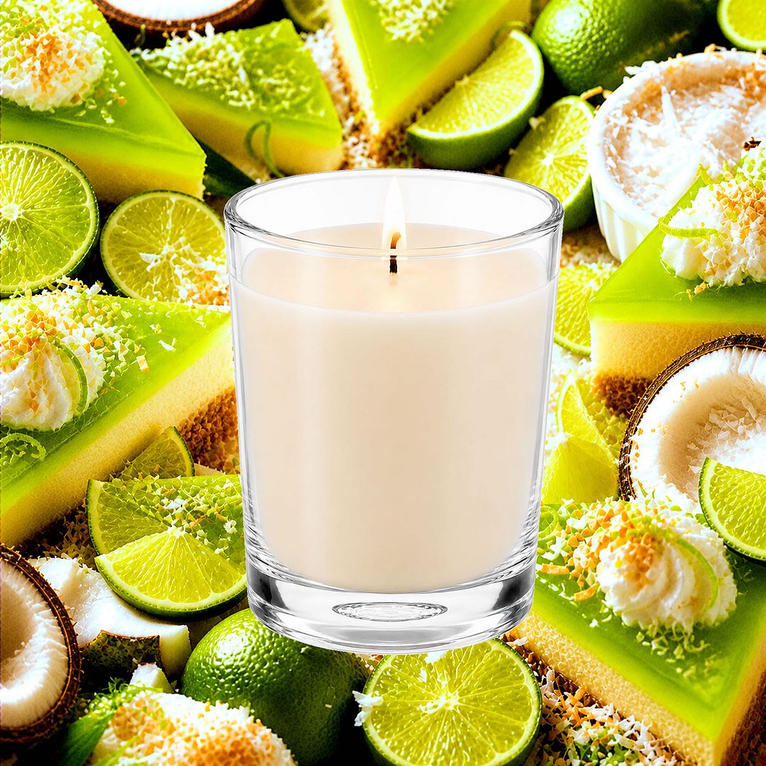 Coconut Lime Cheesecake Scented Votive Candles eco soy plant based – vegan, cruelty-free featuring creamy lime and coconut dessert aroma, handmade in Australia.