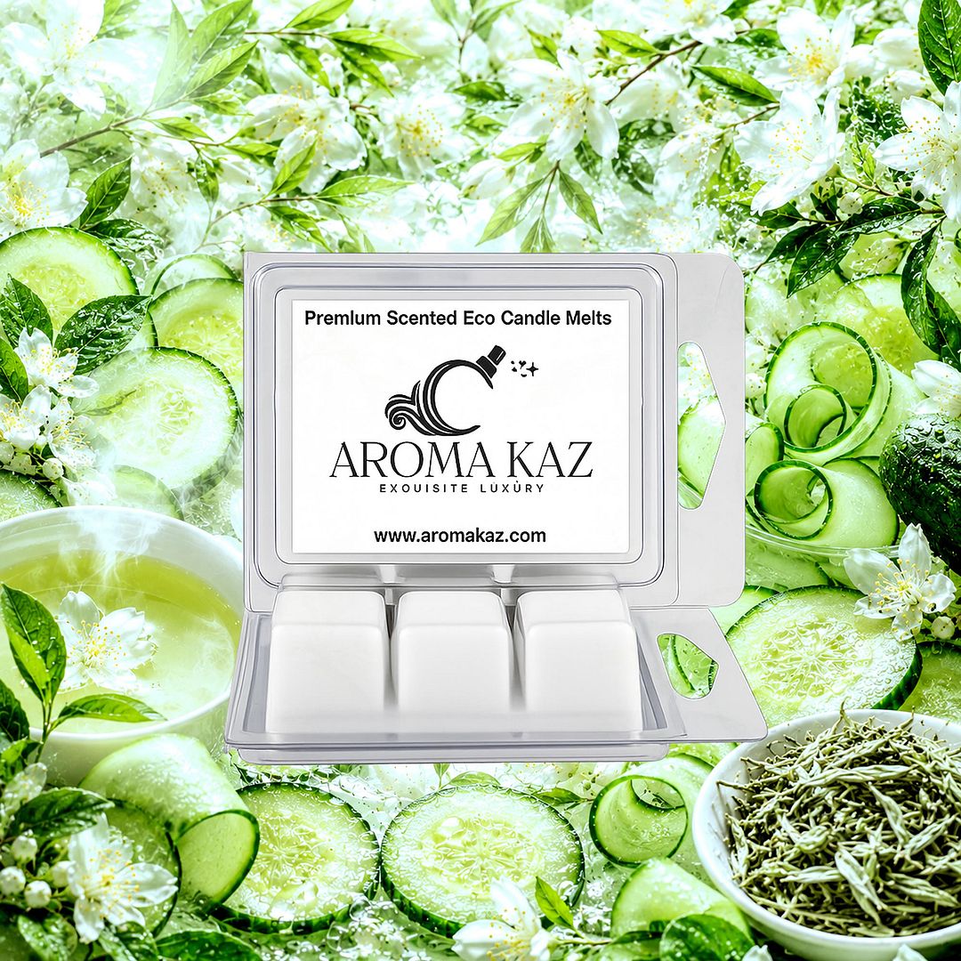 White Tea & Cucumber eco soy wax melts – vegan, cruelty-free featuring crisp cucumber and refreshing white tea, handmade in Australia.