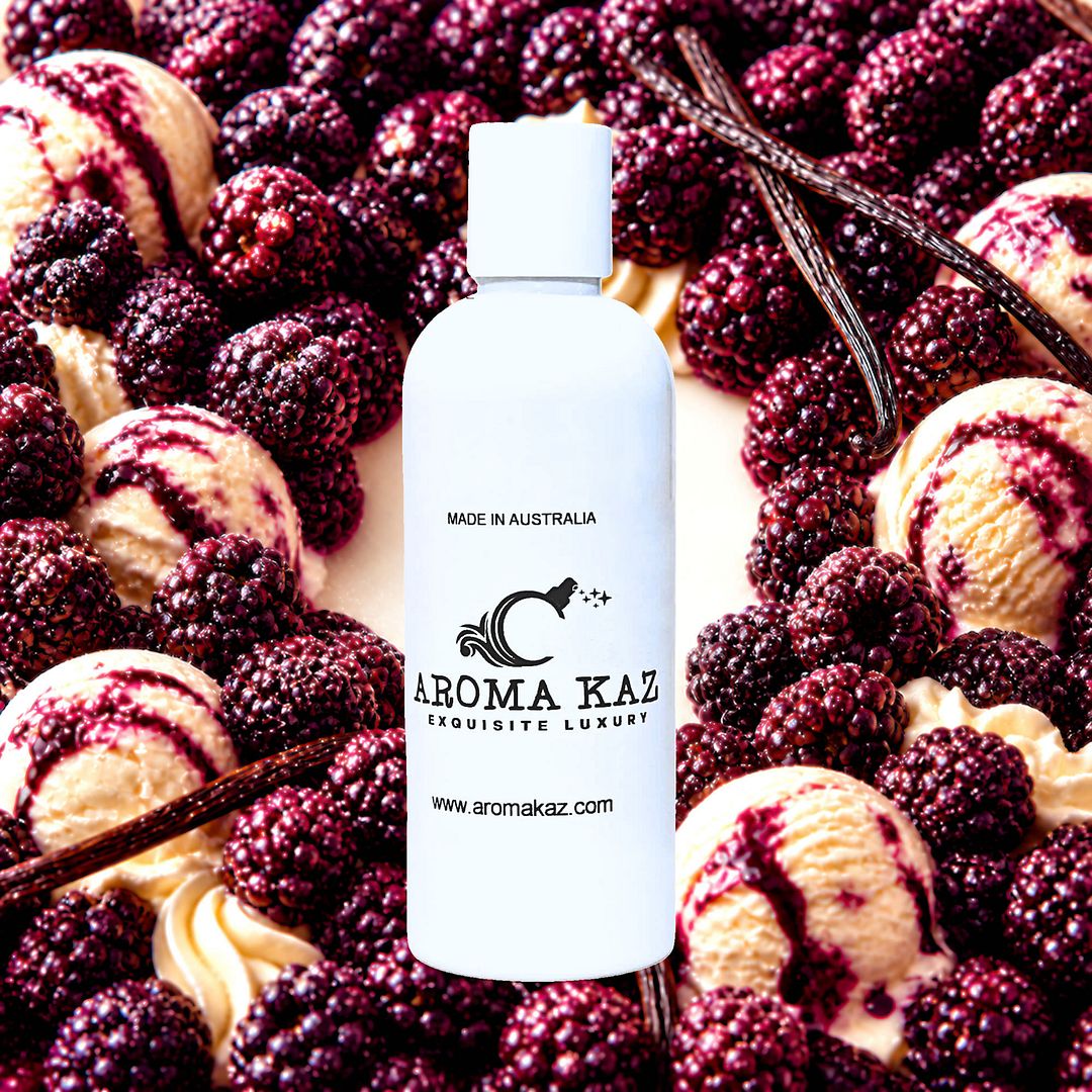 Blackberry Ice Cream Body Wash Shower Gel – vegan, cruelty-free featuring creamy blackberry dessert fragrance, handmade in Australia.