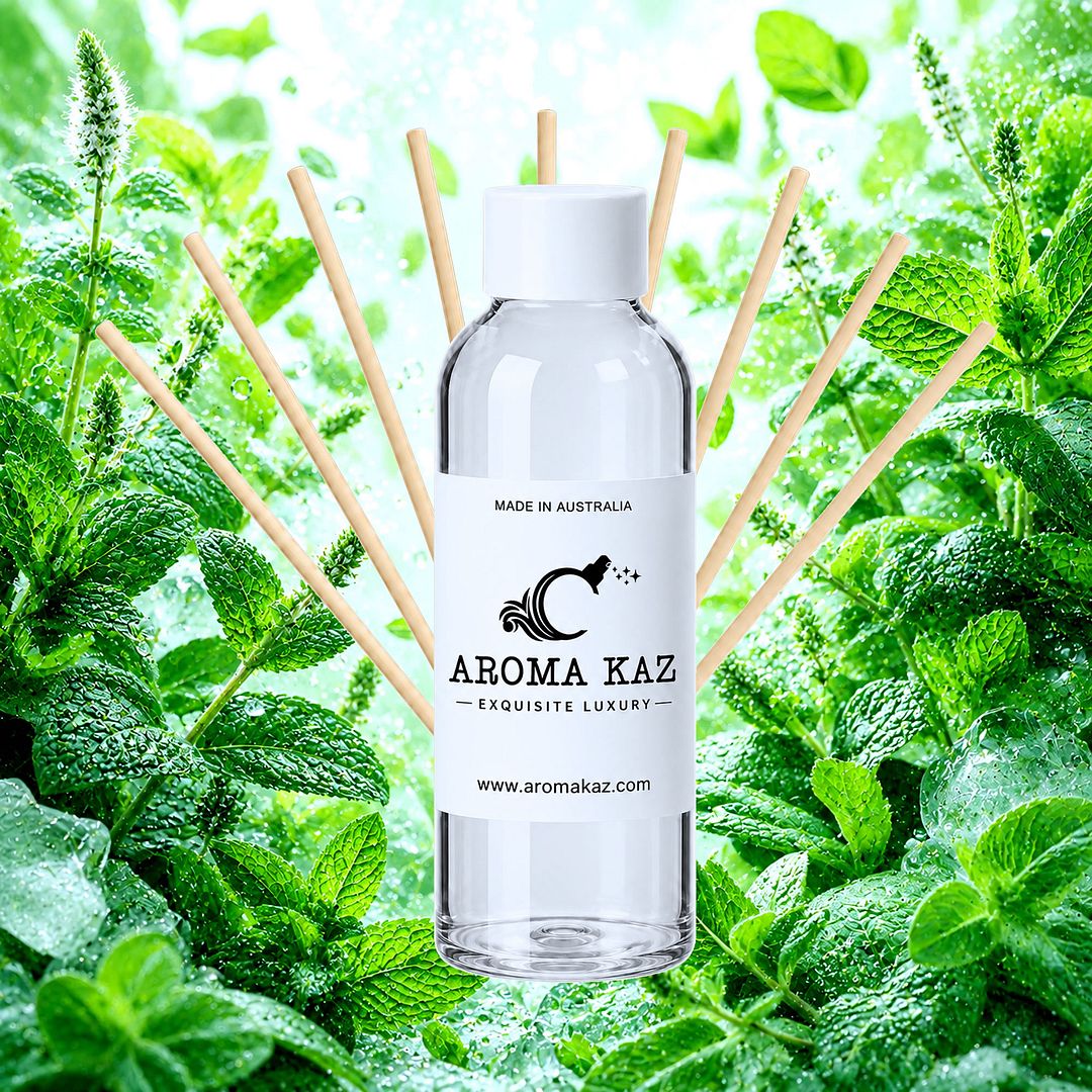 Fresh Peppermint Diffuser Fragrance Oil Refill – vegan, cruelty-free featuring cool refreshing peppermint, handmade in Australia.