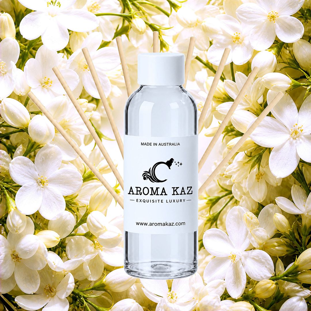 Jasmine Diffuser Fragrance Oil Refill – vegan, cruelty-free featuring sweet romantic jasmine florals, handmade in Australia.