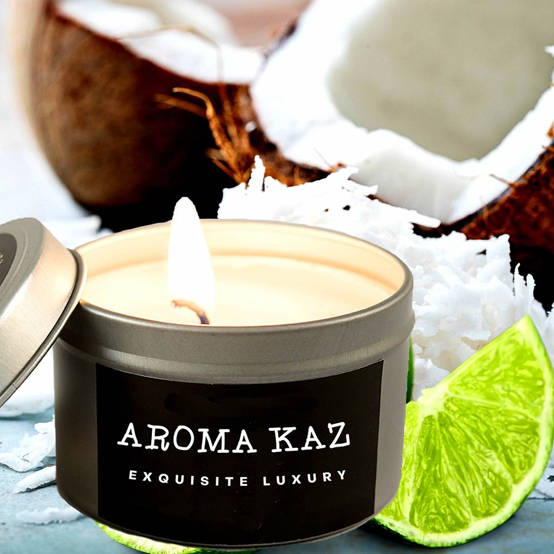 Coconut & Lime Scented Eco Soy Tin Candles Hand Poured