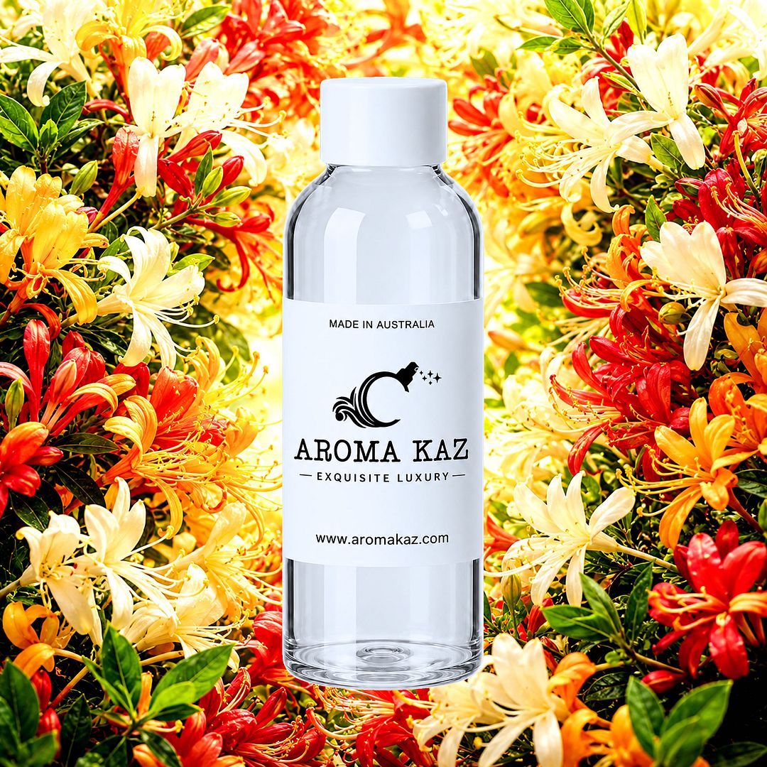Japanese Honeysuckle fragrance oil for candle making, soap making and perfume blending – vegan, cruelty-free featuring sweet honeysuckle blossoms, handmade in Australia.