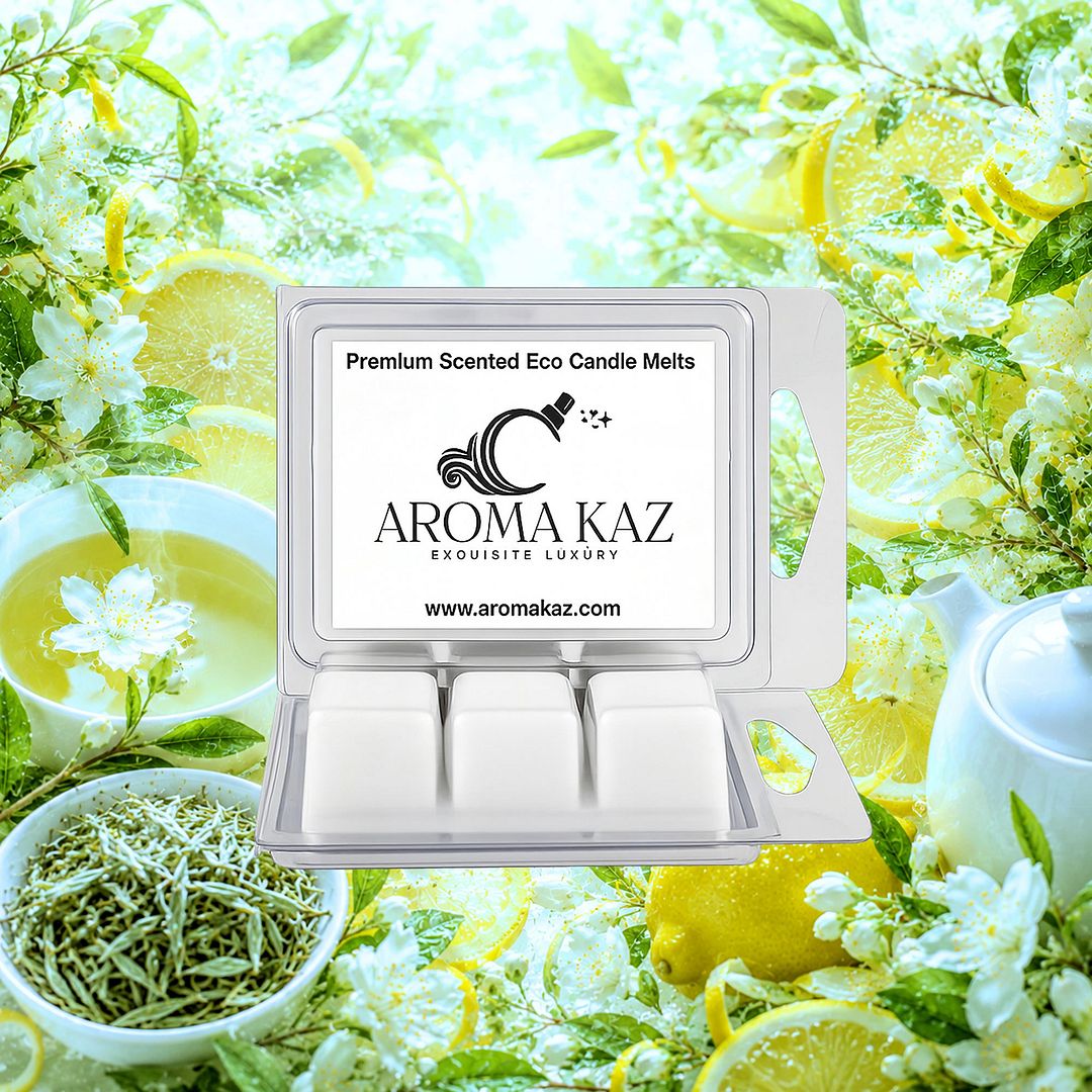 White Tea & Lemongrass eco soy wax melts – vegan, cruelty-free featuring zesty citrus lemongrass and sweetened white tea, handmade in Australia.