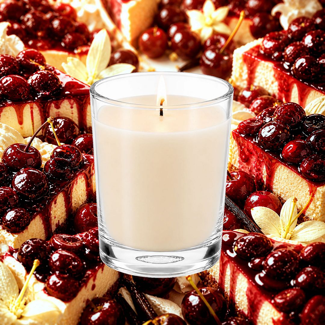 Black Cherry Cheesecake Scented Votive Candles eco soy plant based – vegan, cruelty-free featuring rich cherry dessert fragrance, handmade in Australia.