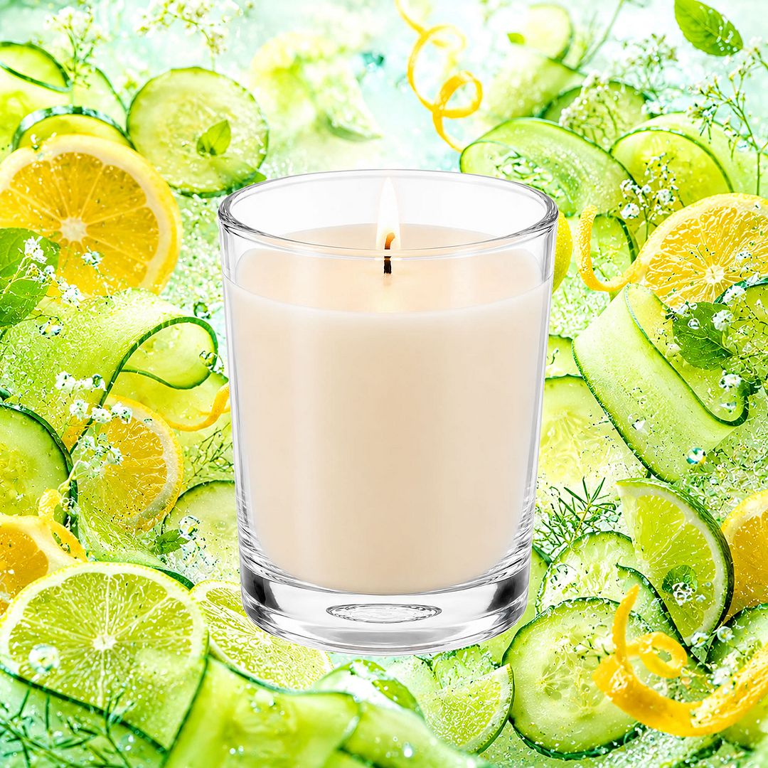 Citrus Cucumber Breeze Scented Votive Candles eco soy plant based – vegan, cruelty-free featuring refreshing citrus, cucumber, ginger and mint blend, handmade in Australia.