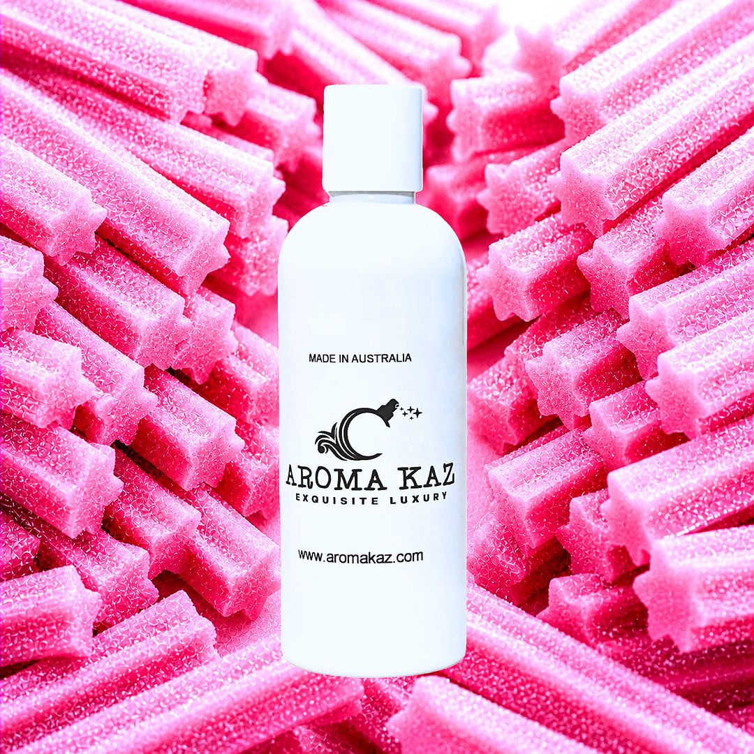 Pink Musk Sticks Body Wash Shower Gel – vegan, cruelty-free featuring sweet musk candy aroma, handmade in Australia.