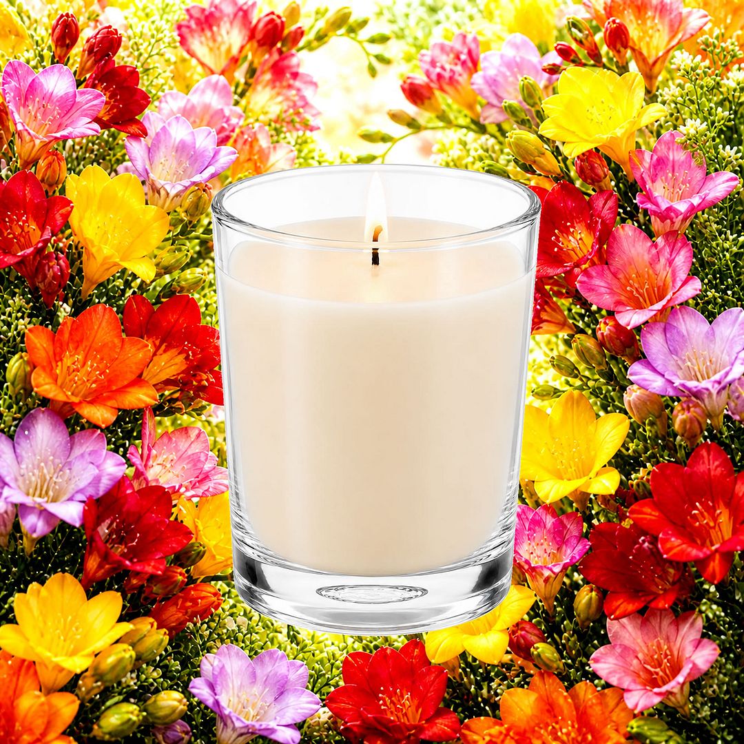 Freesia Couture Scented Votive Candles eco soy plant based – vegan, cruelty-free featuring elegant fresh freesia, handmade in Australia.