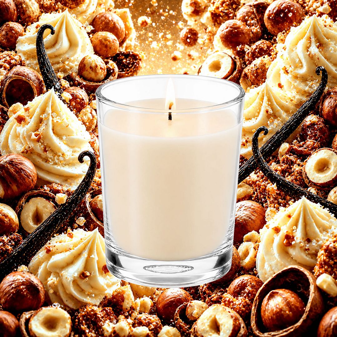 Vanilla Hazelnut Scented Votive Candles eco soy plant based – vegan, cruelty-free featuring creamy vanilla and roasted hazelnut richness, handmade in Australia.