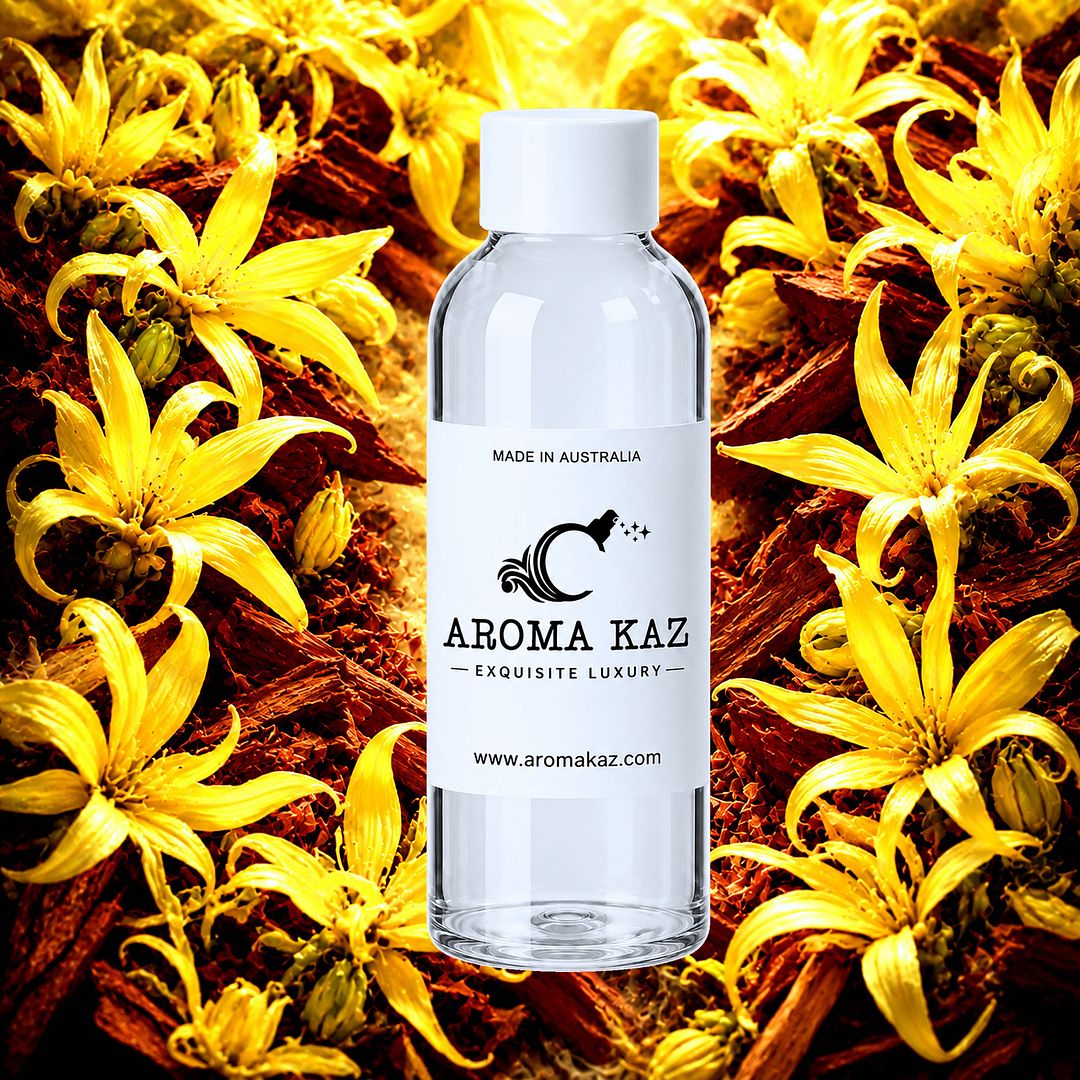 Ylang Ylang & Sandalwood fragrance oil for candle making, soap making and perfume blending – vegan, cruelty-free featuring exotic ylang ylang and warm sandalwood, handmade in Australia.
