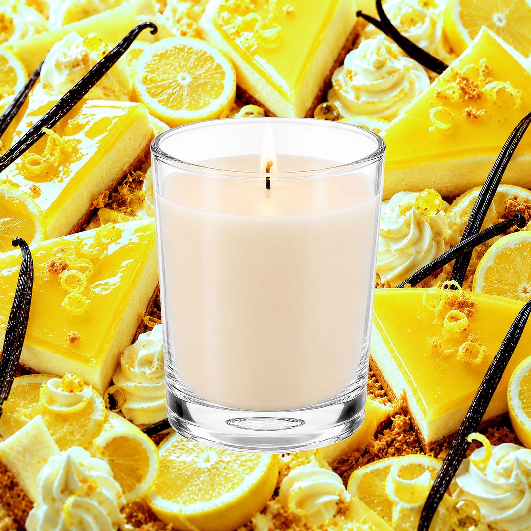 Lemon Cheesecake Scented Votive Candles eco soy plant based – vegan, cruelty-free featuring sweet creamy lemon dessert aroma, handmade in Australia.