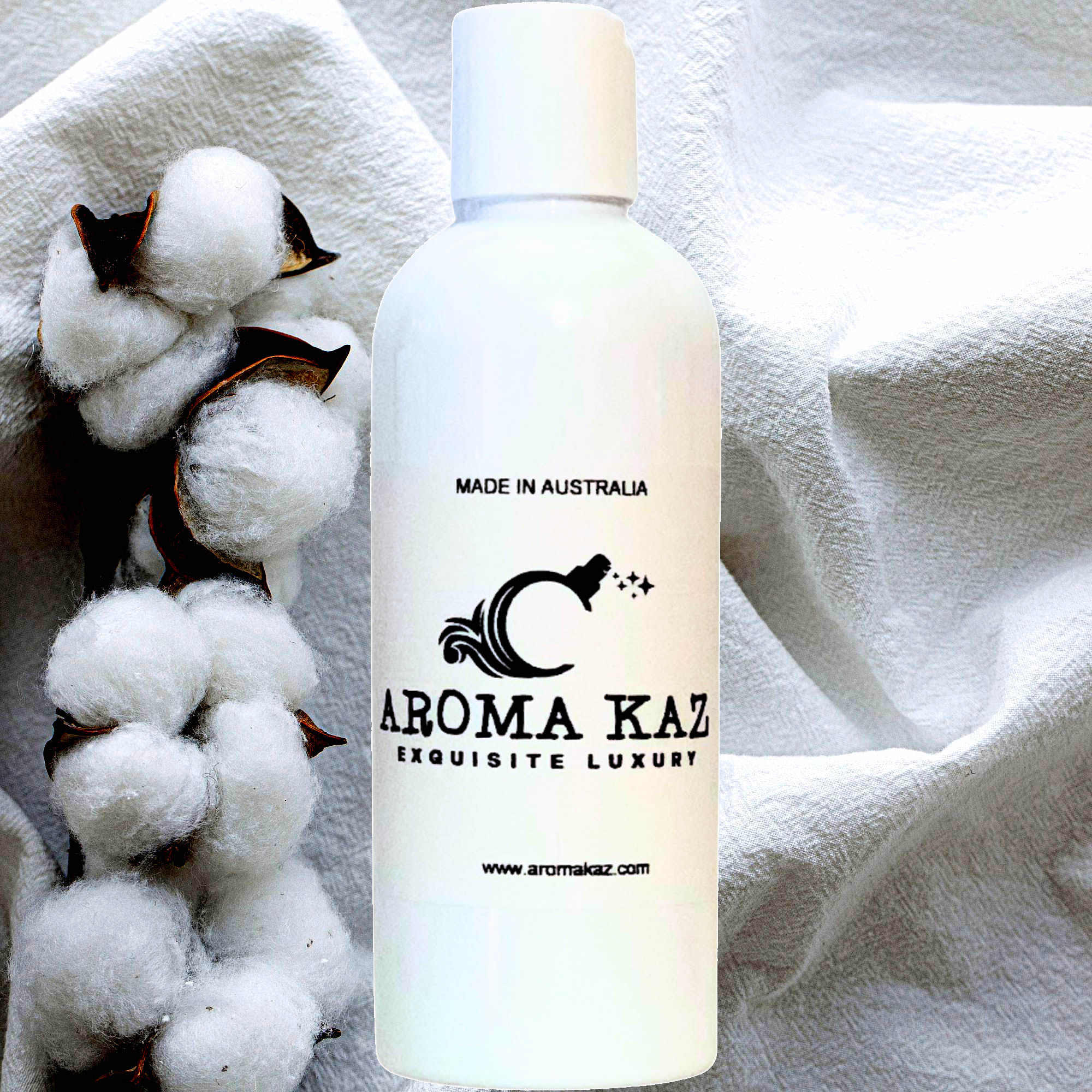 Egyptian Cotton Body Massage Oil – vegan, cruelty-free, plant-based hydrating oil with a fresh clean cotton and soft airy aroma with egyptian perfumes, handmade in Australia.