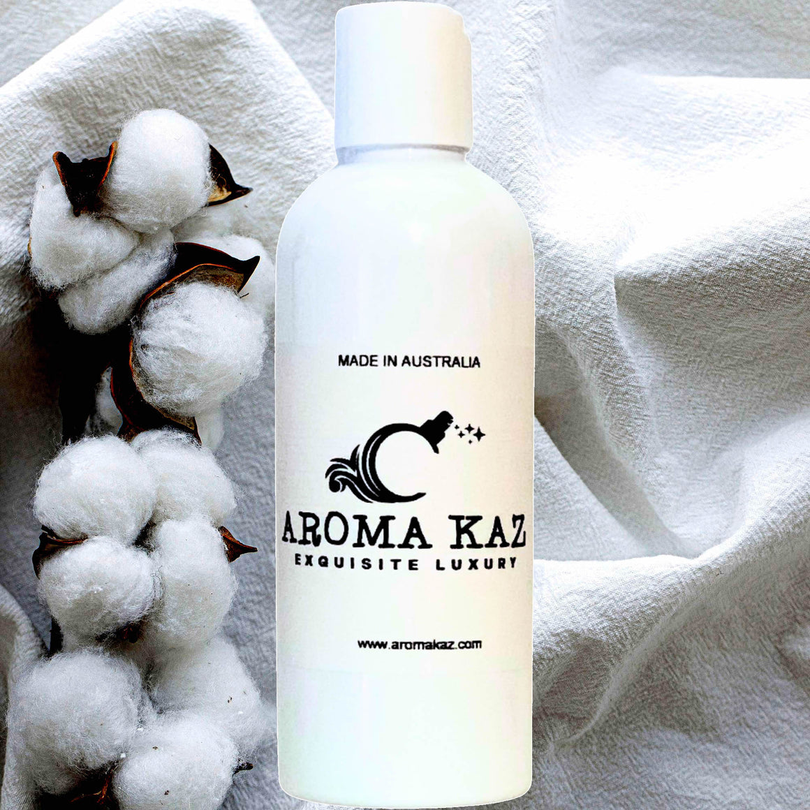 Egyptian Cotton Body Massage Oil – vegan, cruelty-free, plant-based hydrating oil with a fresh clean cotton and soft airy aroma with egyptian perfumes, handmade in Australia.