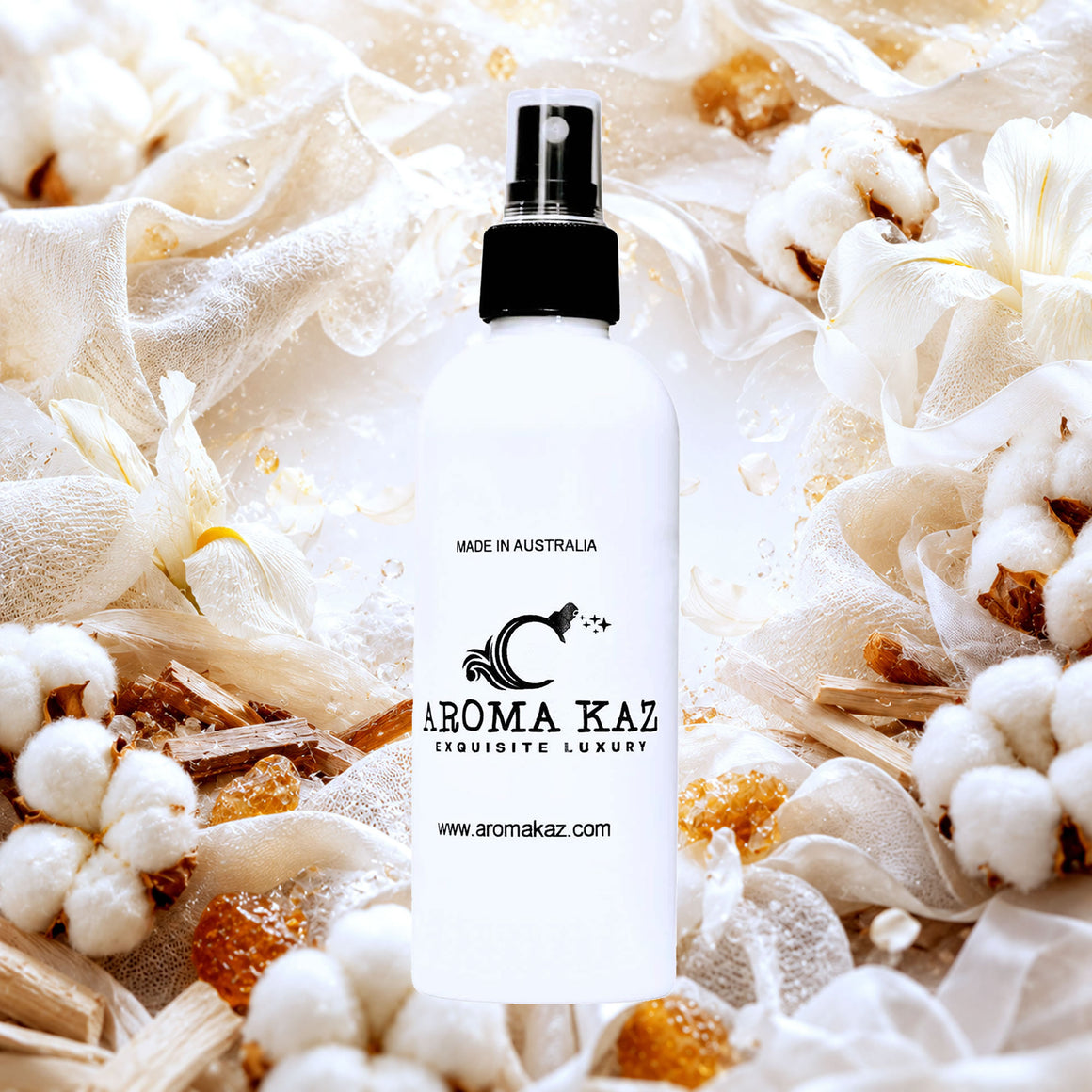 Egyptian Cotton Room Linen Car Air Freshener Spray Deodoriser eco-friendly vegan, cruelty-free body fragrance featuring a fresh clean cotton and soft airy aroma with egyptian perfumes, made in Australia.