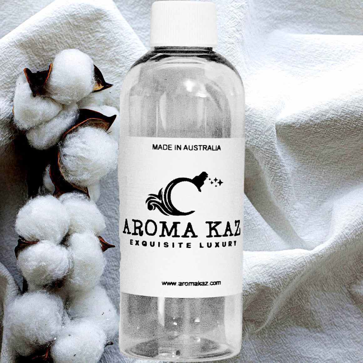 Egyptian Cotton fragrance oil for candle making, soap making and perfume blending – vegan, cruelty-free featuring a fresh clean cotton and soft airy aroma with egyptian perfumes, handmade in Australia.