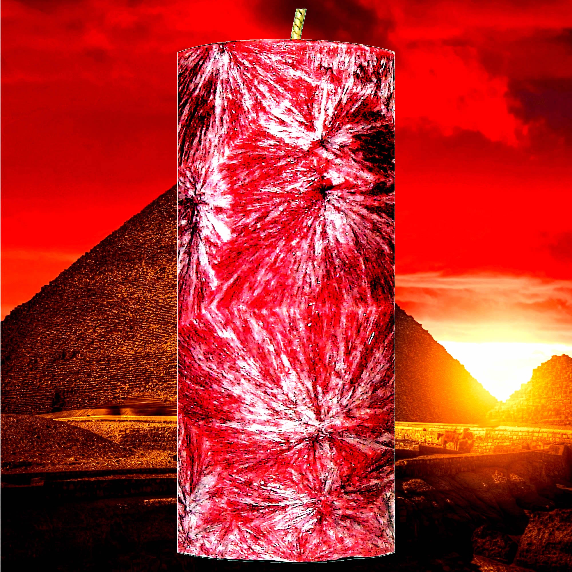 Egyptian Sandalwood plant based Pillar Candle – vegan, cruelty-free featuring smooth warm sandalwood notes with egyptian perfume, handmade in Australia.