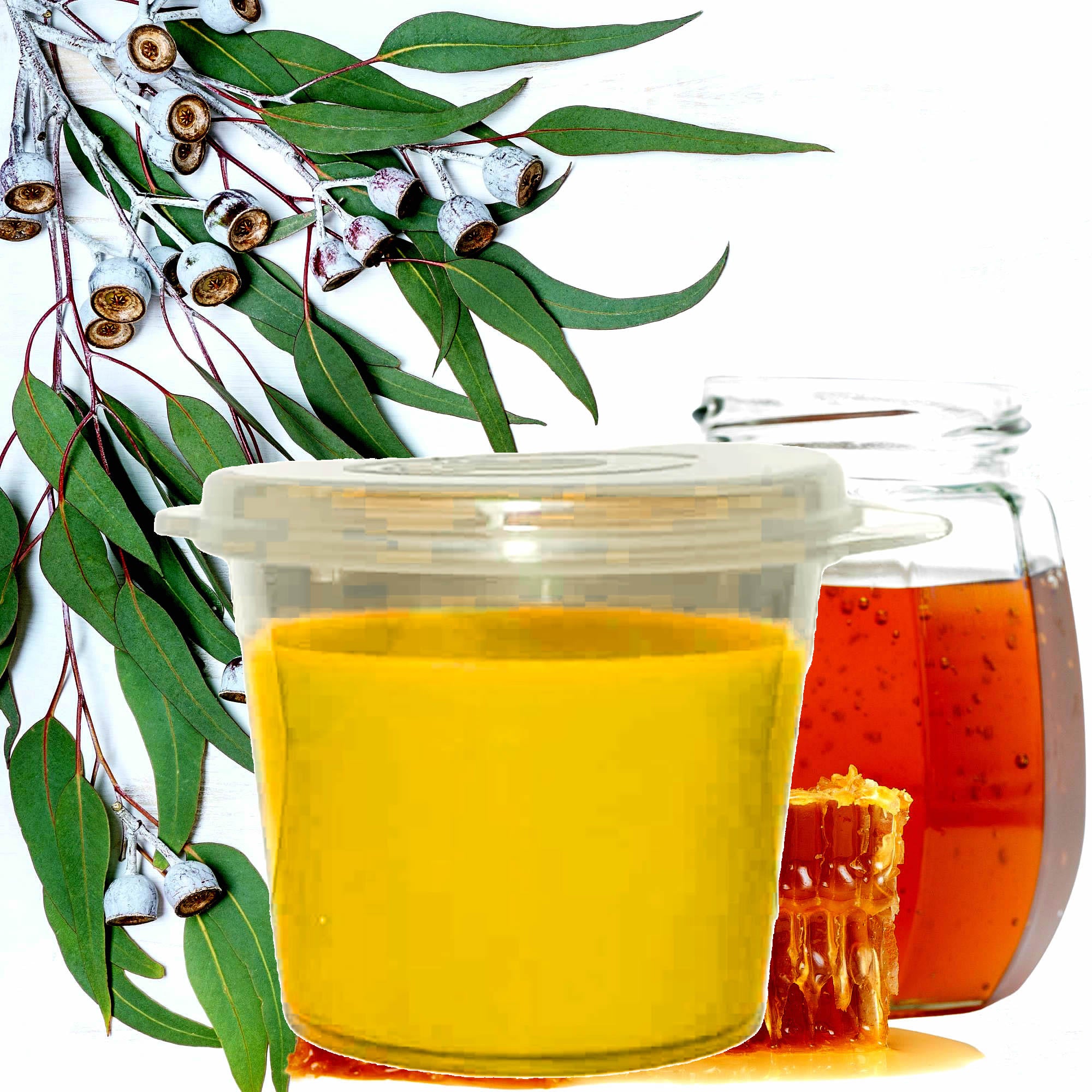 Eucalyptus & Honey eco soy wax melts – vegan, cruelty-free featuring soothing eucalyptus and warm natural honey, handmade in Australia.