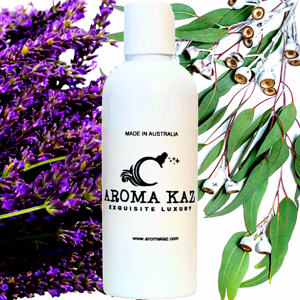 Eucalyptus & Lavender Body Massage Oil – vegan, cruelty-free, plant-based hydrating oil with calming lavender and fresh eucalyptus, handmade in Australia.