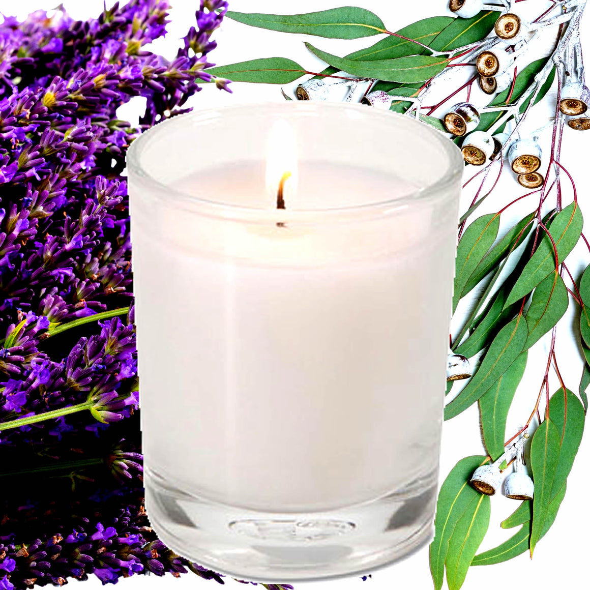 Eucalyptus & Lavender Eco Soy Votive Candles – Clean Burn, Plant-Based, Vegan & Pet Safe