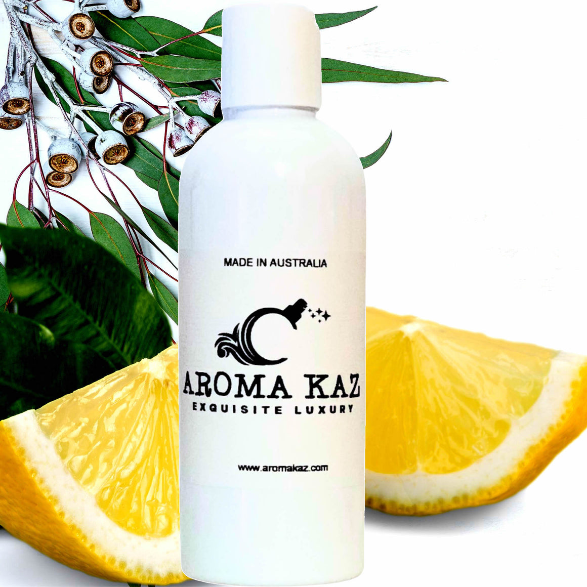Eucalyptus & Lemon Body Massage Oil – vegan, cruelty-free, plant-based hydrating oil with bright lemon and invigorating eucalyptus, handmade in Australia.