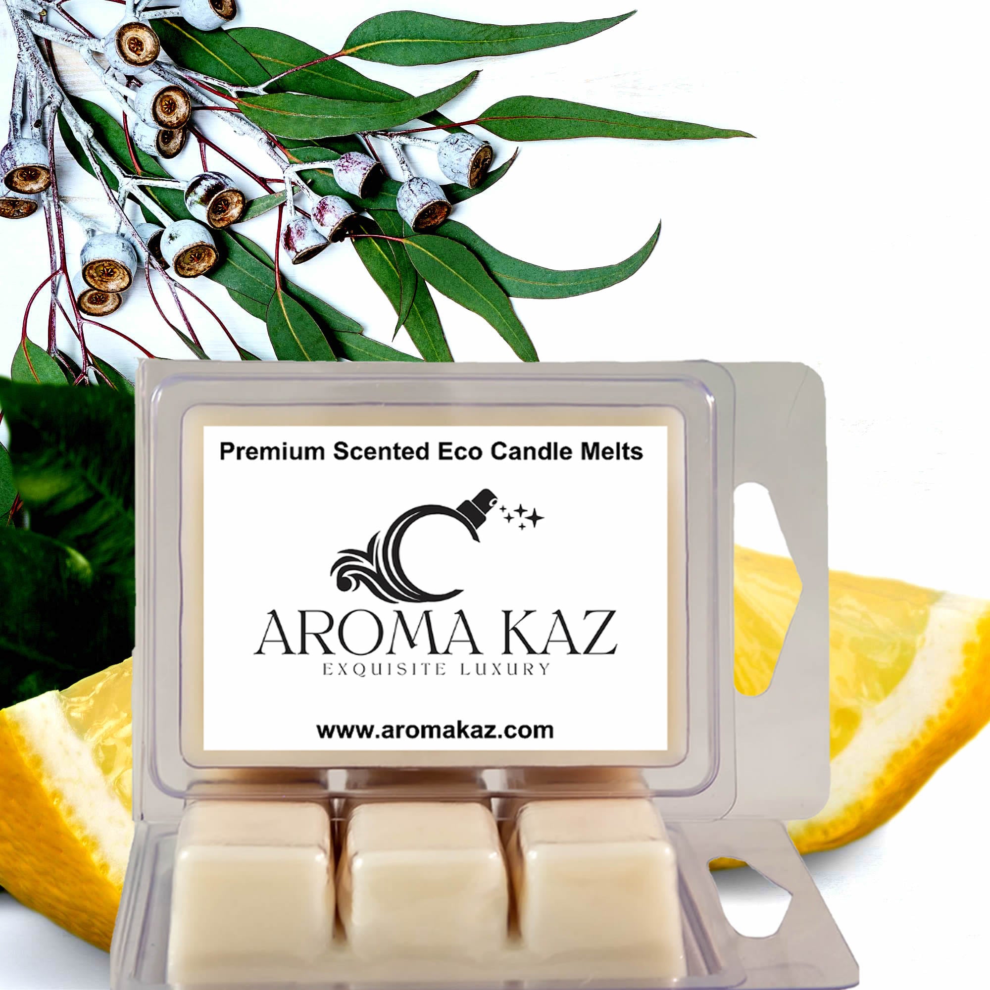 Eucalyptus & Lemon eco soy wax melts – vegan, cruelty-free featuring bright lemon and invigorating eucalyptus, handmade in Australia.