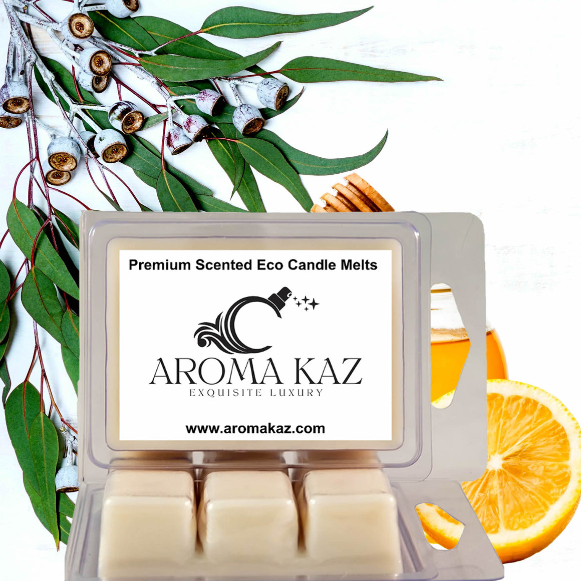 Eucalyptus Lemon Honey eco soy wax melts – vegan, cruelty-free featuring fresh eucalyptus, bright citrus lemon, and warm honey notes, handmade in Australia.
