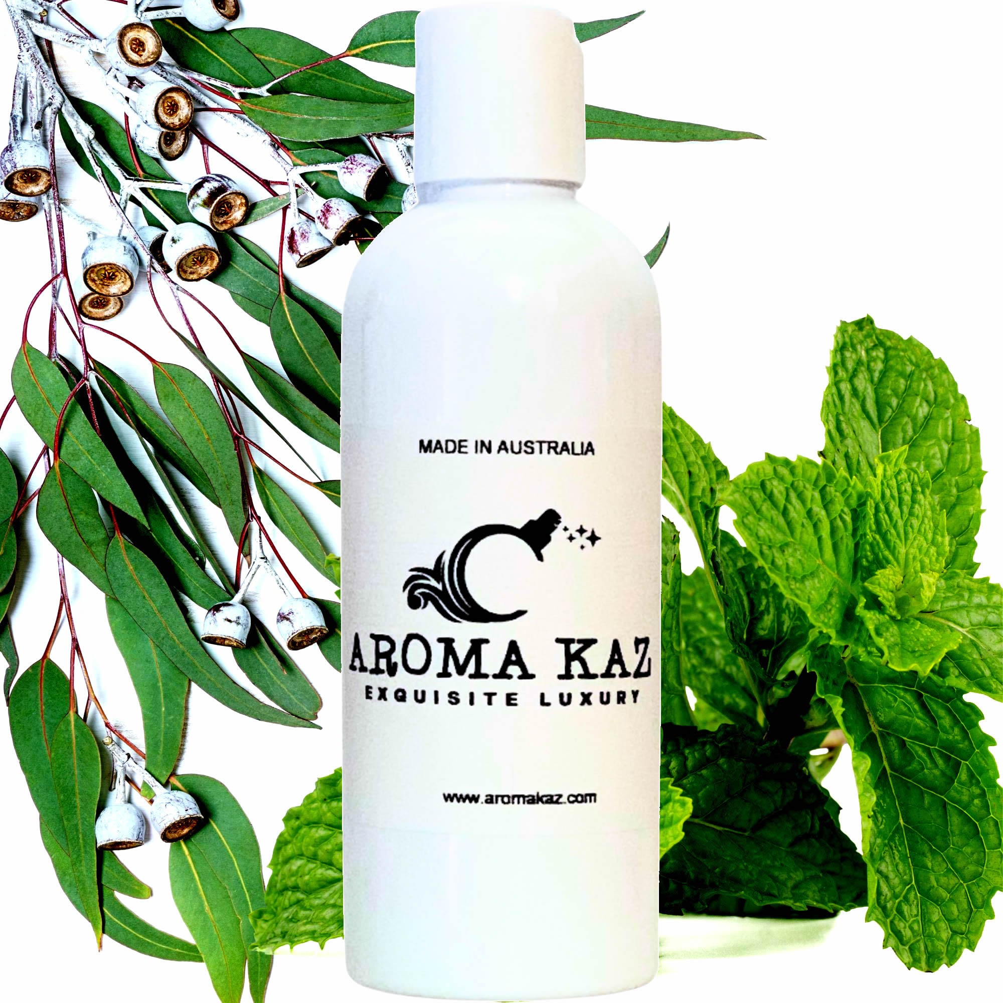 Eucalyptus & Peppermint Body Massage Oil – vegan, cruelty-free, plant-based hydrating oil with cooling peppermint and crisp eucalyptus, handmade in Australia.