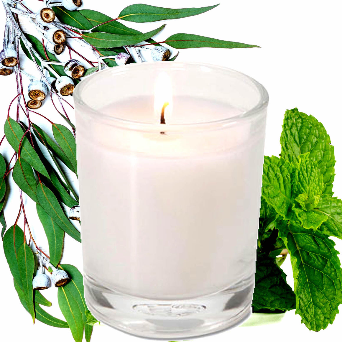 Eucalyptus & Peppermint Eco Soy Votive Candles – Clean Burn, Plant-Based, Vegan & Pet Safe