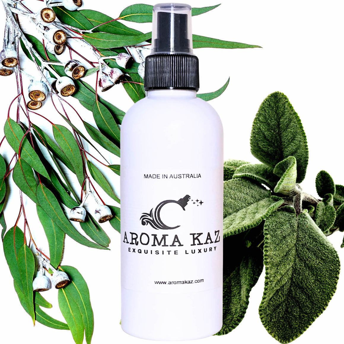 Eucalyptus & Wild Sage Body Spray Mist – vegan, cruelty-free body spray featuring herbal sage and fresh eucalyptus, handmade in Australia.