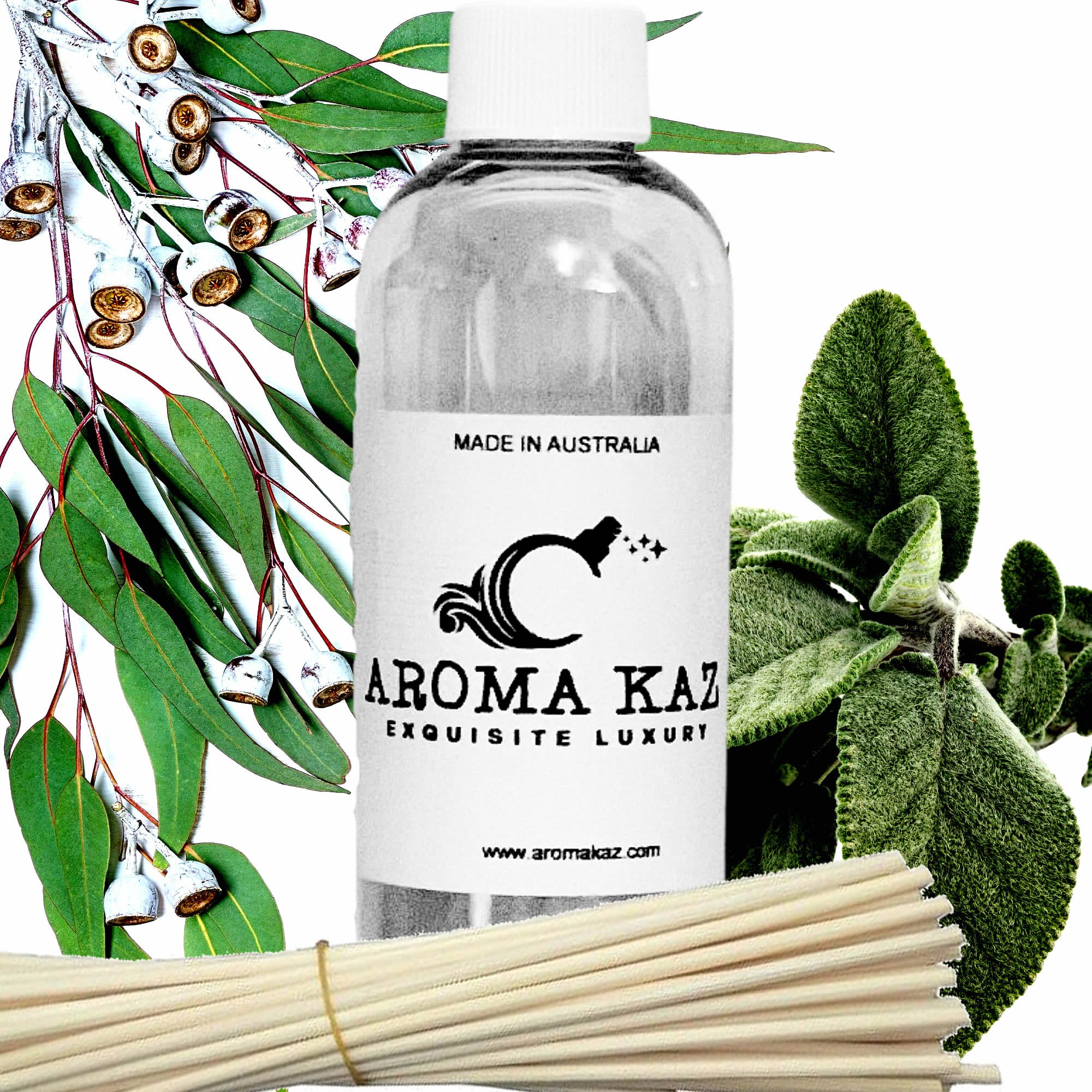 Eucalyptus & Wild Sage Diffuser Fragrance Oil with Reeds – Vegan Cruelty-Free Home Aroma