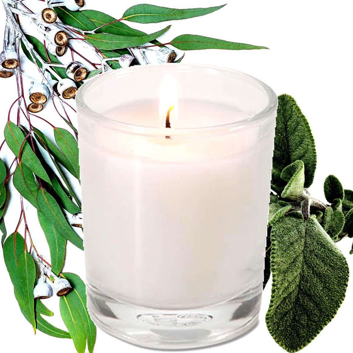 Eucalyptus & Wild Sage Eco Soy Votive Candles – Clean Burn, Plant-Based, Vegan & Pet Safe
