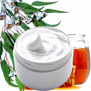 Eucalyptus & Honey Hydrating vegan body and hand cream moisturizer. Handmade in Australia, cruelty free, long-lasting fragrance, perfect for all skin types and ideal as a gift for men or women.