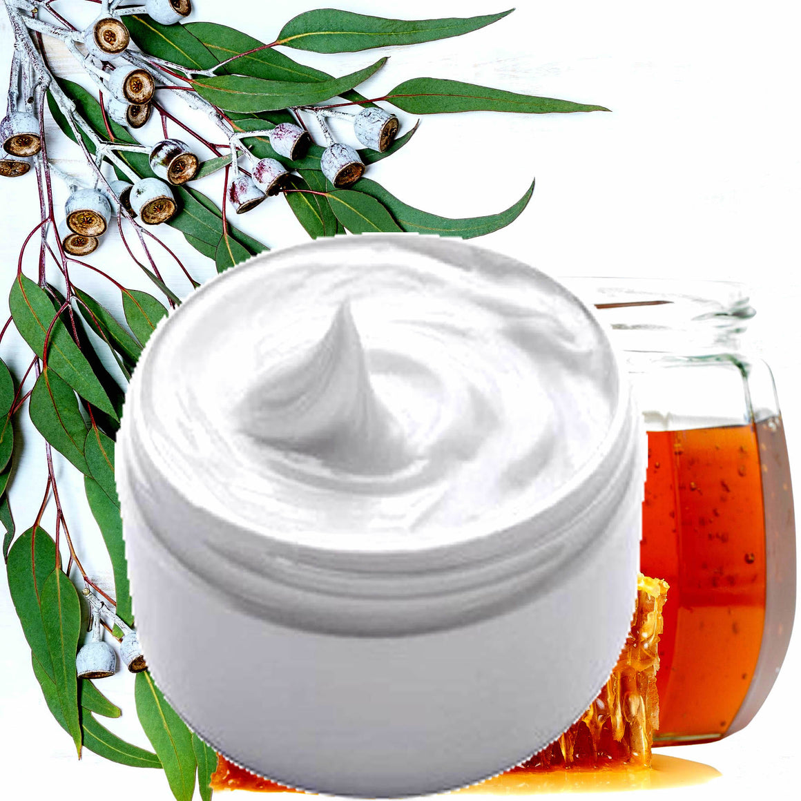 Eucalyptus & Honey Hydrating vegan body and hand cream moisturizer. Handmade in Australia, cruelty free, long-lasting fragrance, perfect for all skin types and ideal as a gift for men or women.