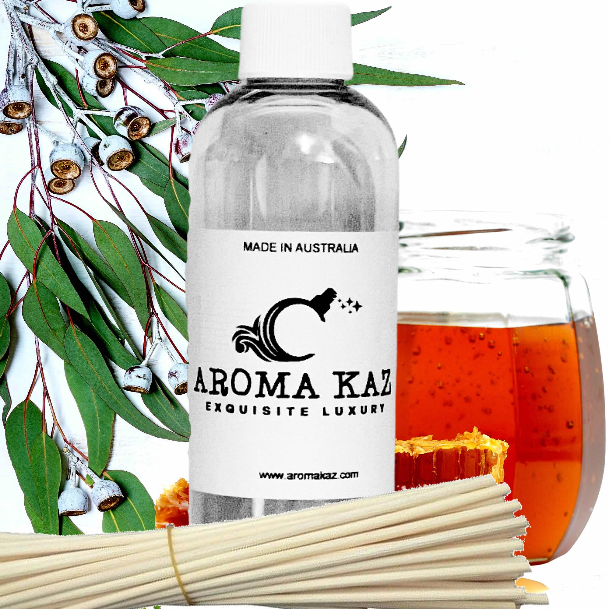 Eucalyptus & Honey Diffuser Fragrance Oil with Reeds – Vegan Cruelty-Free Home Aroma