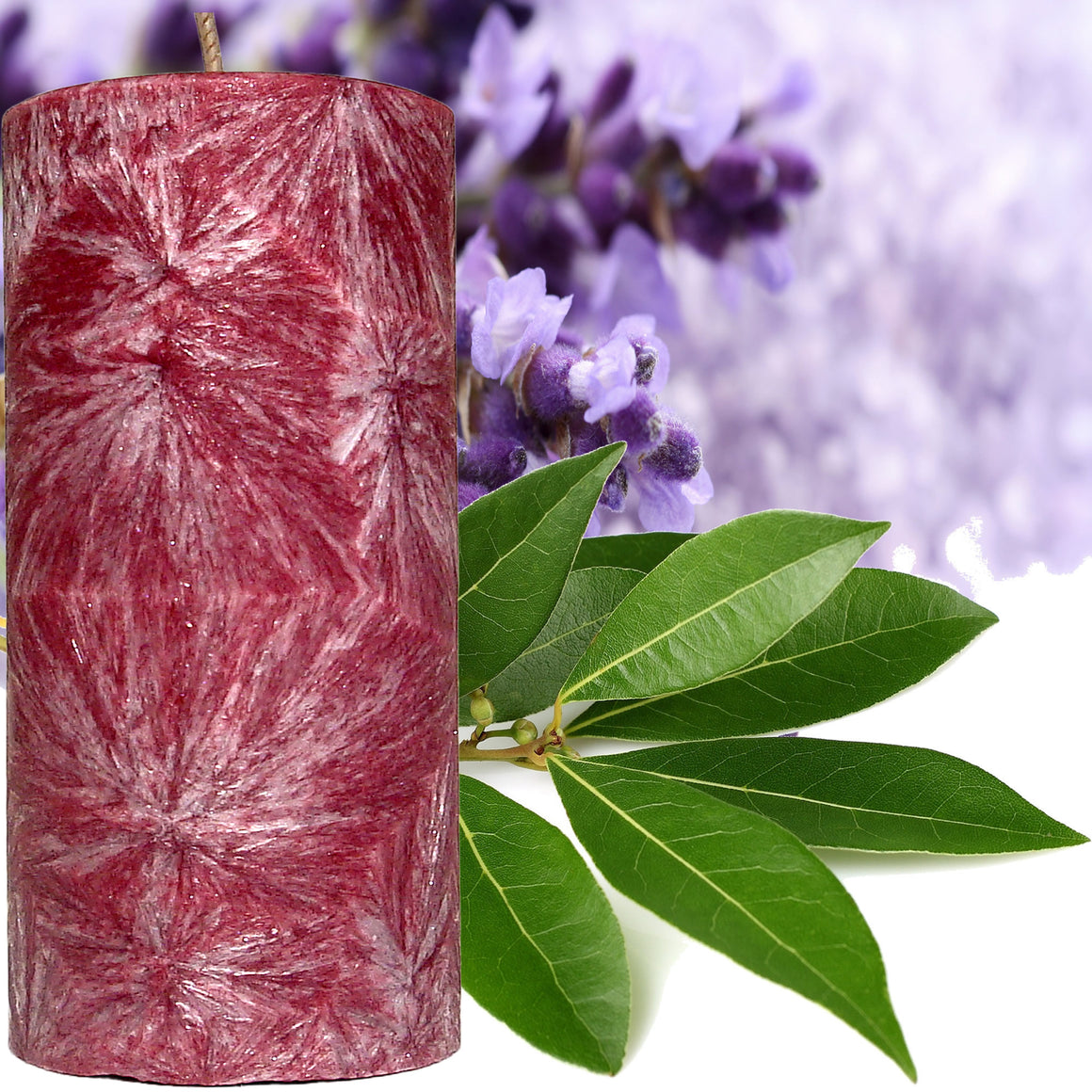 Eucalyptus & Lavender Scented Palm Wax Pillar Candle Hand Poured