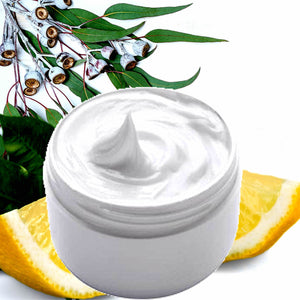 Eucalyptus & Lemon Hydrating vegan body and hand cream moisturizer. Handmade in Australia, cruelty free, long-lasting fragrance, perfect for all skin types and ideal as a gift for men or women.