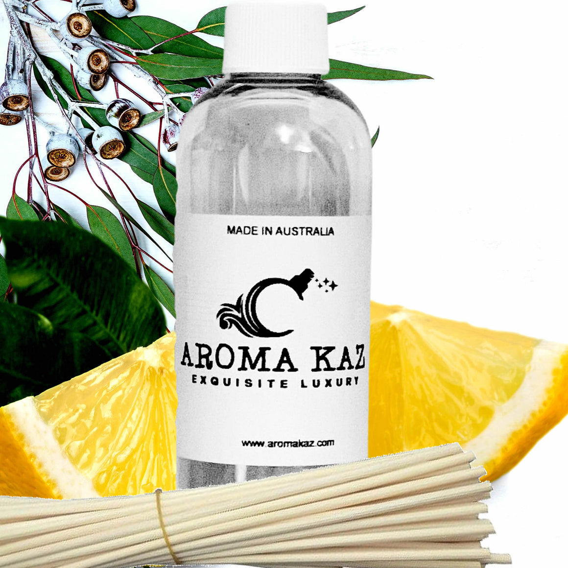 Eucalyptus & Lemon Diffuser Fragrance Oil with Reeds – Vegan Cruelty-Free Home Aroma