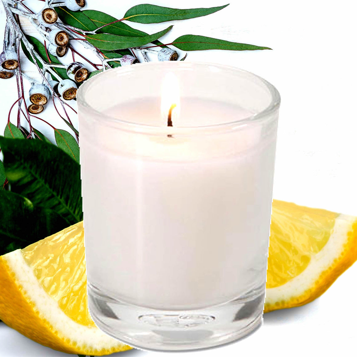 Eucalyptus & Lemon Eco Soy Votive Candles – Clean Burn, Plant-Based, Vegan & Pet Safe