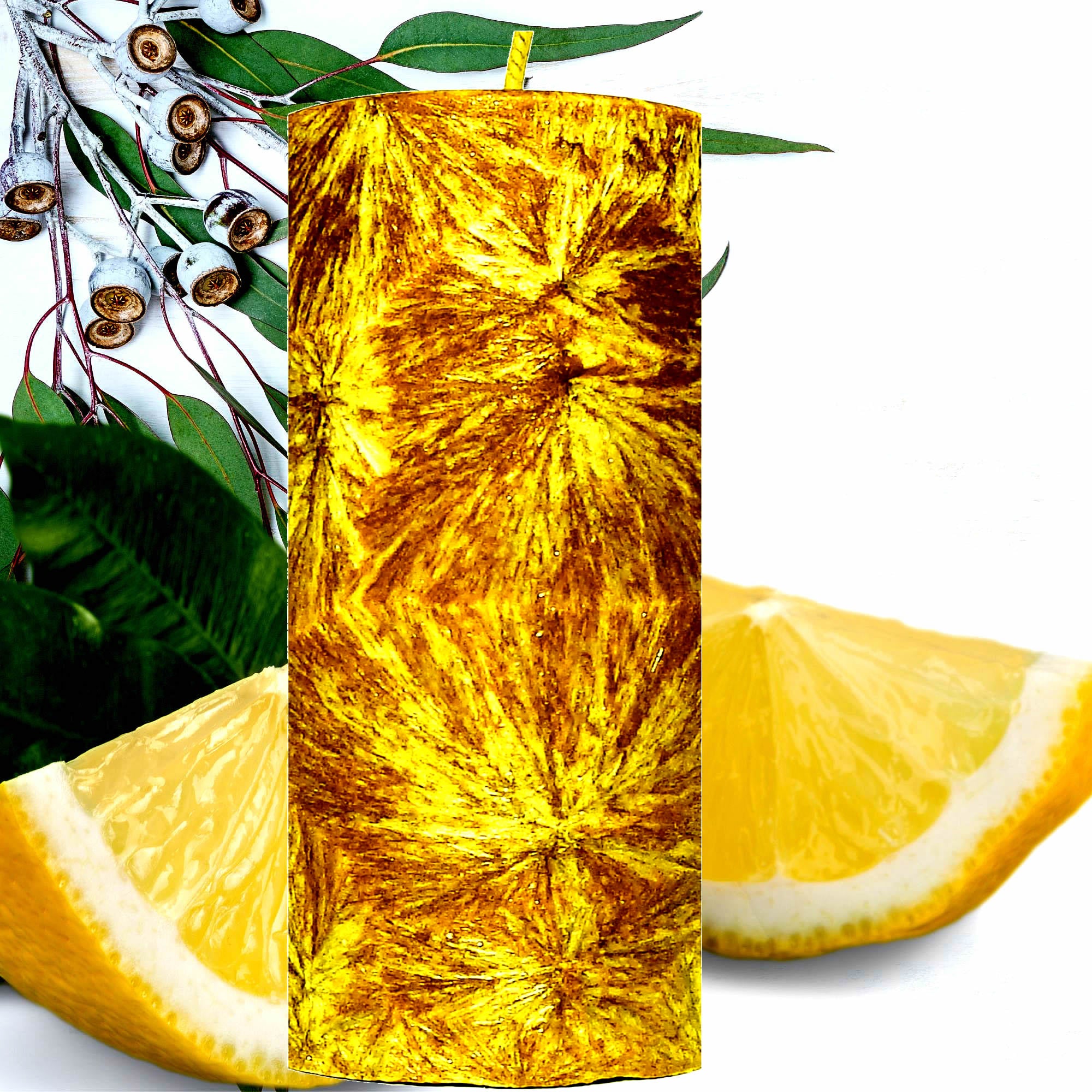 Eucalyptus & Lemon Pillar Candle – Plant-Based, Eco-Friendly, Vegan, Cruelty Free