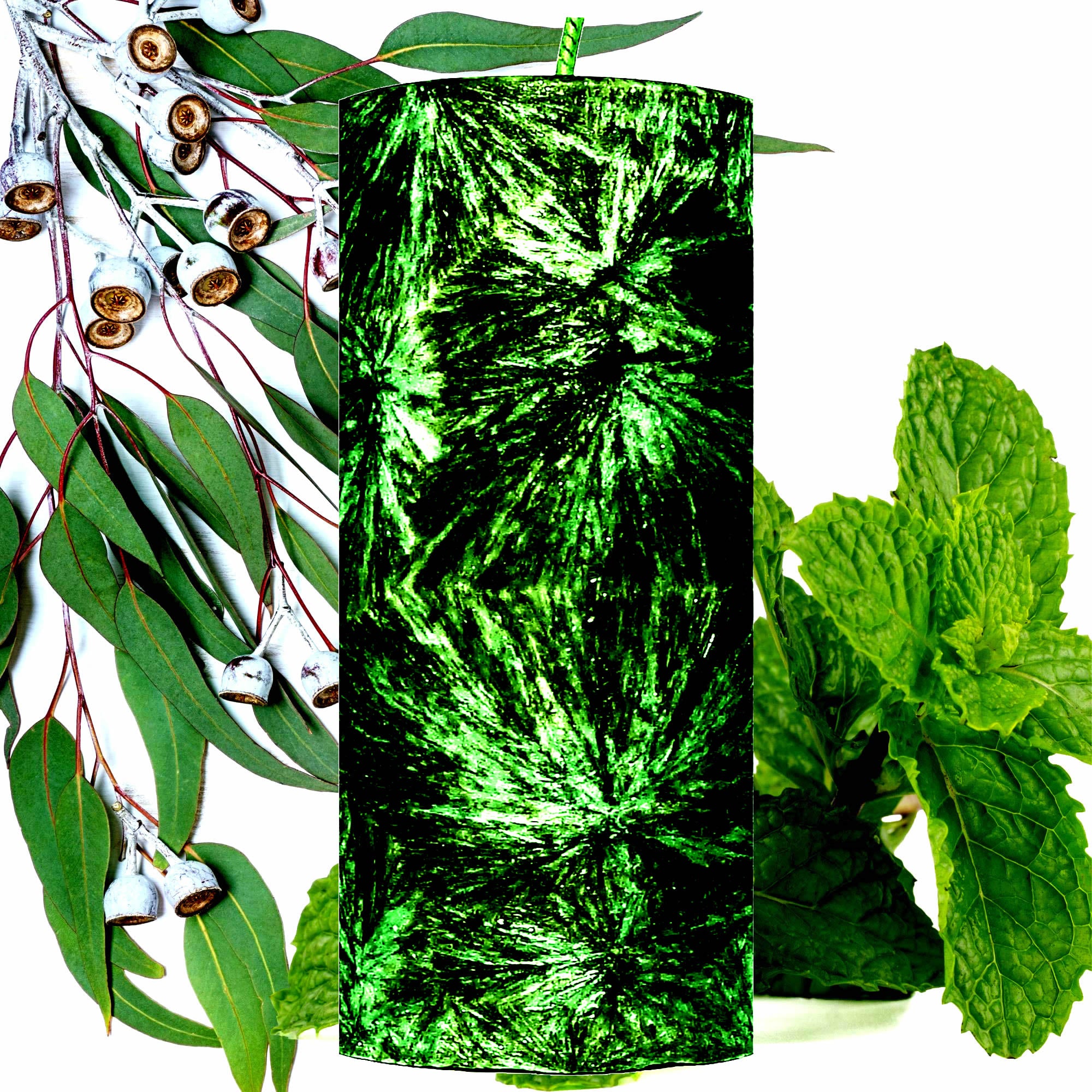 Eucalyptus & Peppermint Pillar Candle – Plant-Based, Eco-Friendly, Vegan, Cruelty Free
