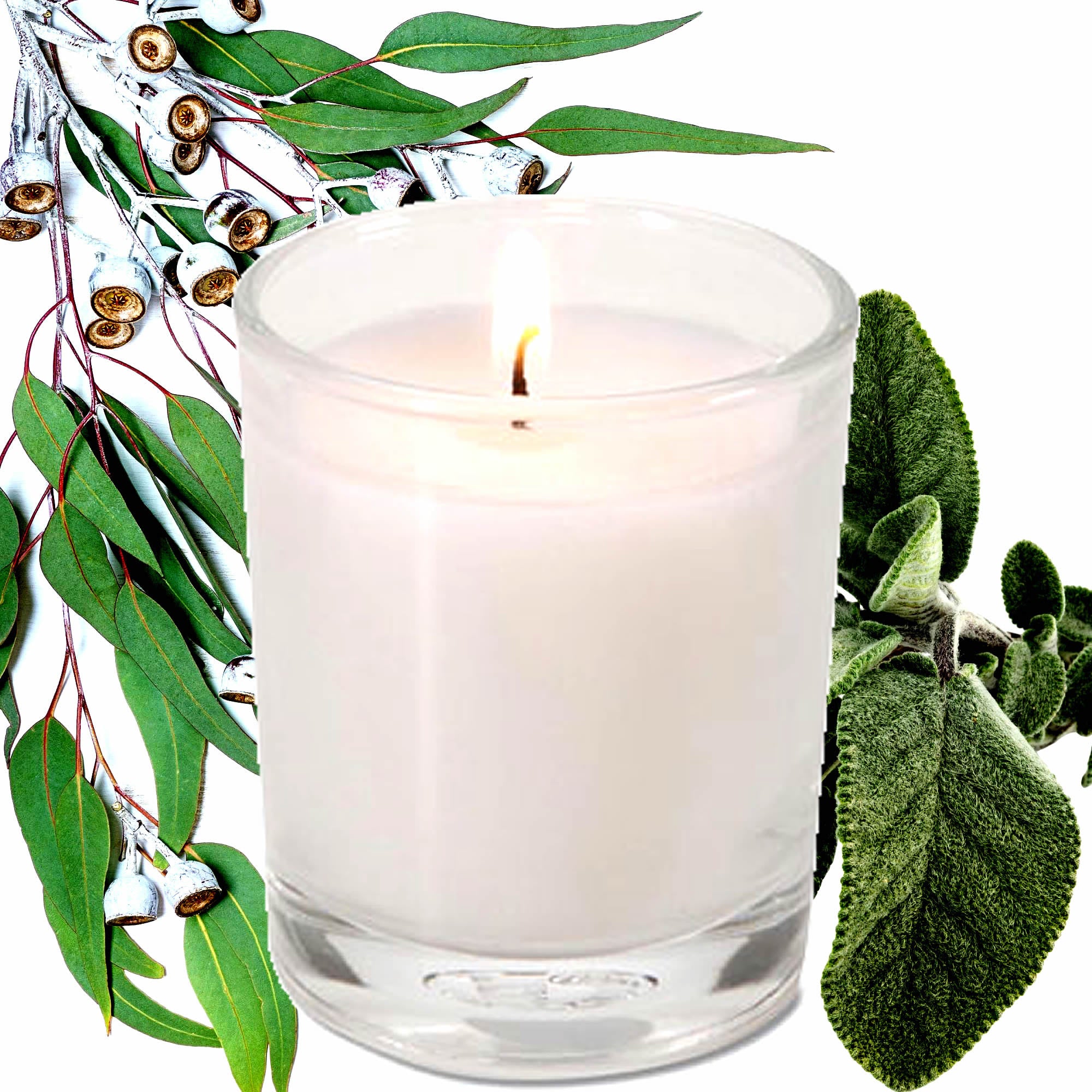 Eucalyptus & Wild Sage Eco Soy Votive Candles – Clean Burn, Plant-Based, Vegan & Pet Safe
