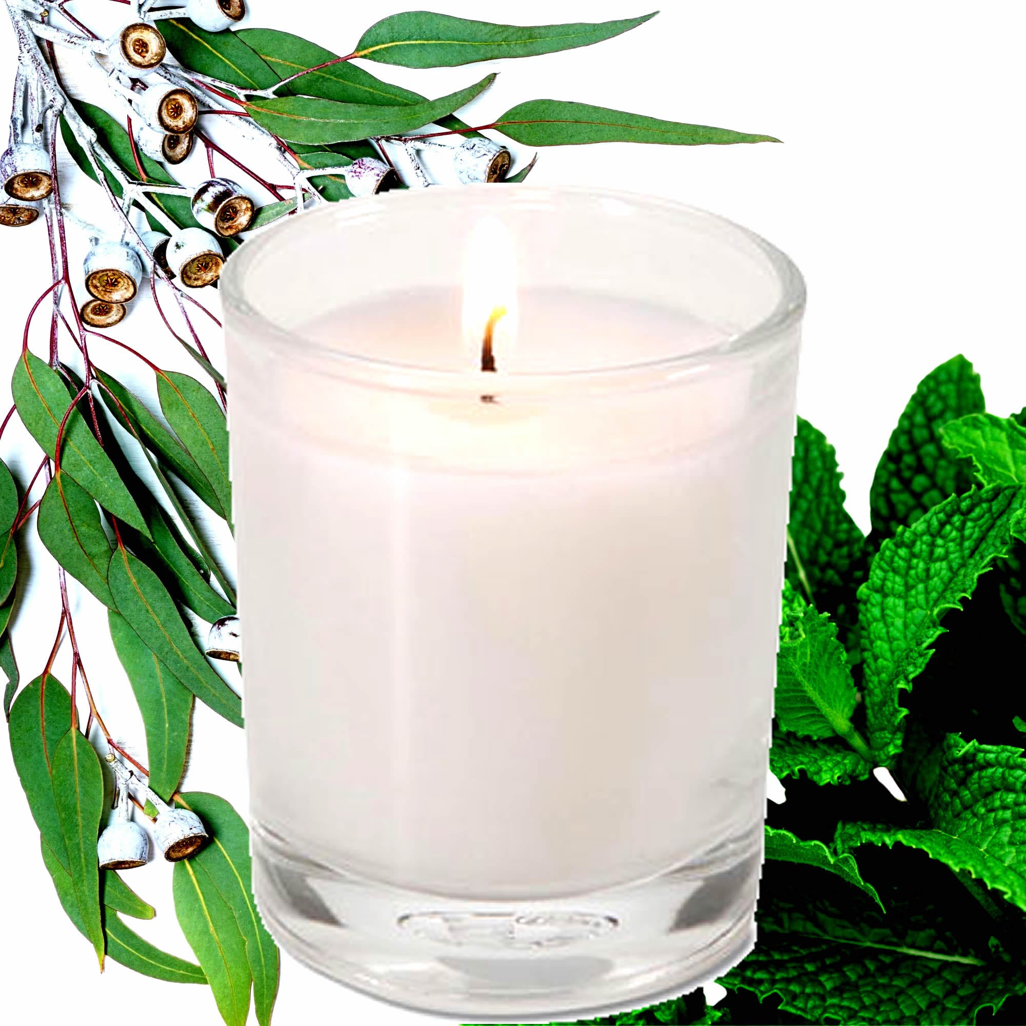 Eucalyptus & Spearmint Eco Soy Votive Candles – Clean Burn, Plant-Based, Vegan & Pet Safe