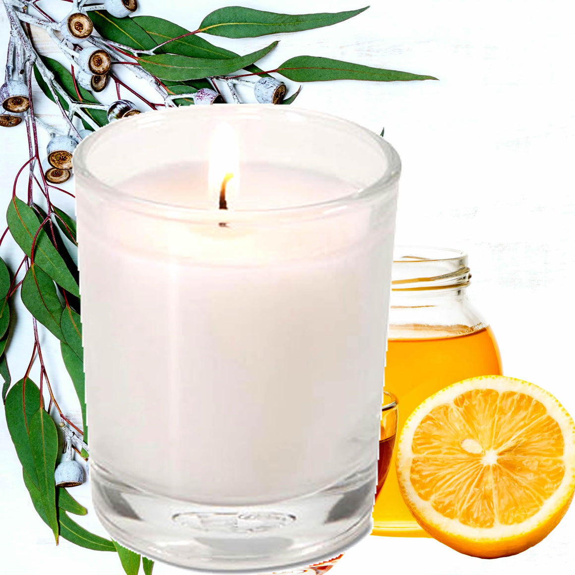 Eucalyptus Lemon & Honey Eco Soy Votive Candles – Clean Burn, Plant-Based, Vegan & Pet Safe